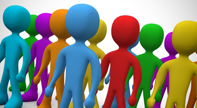 Group of people with various colors.
