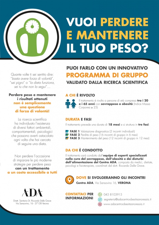 Innovativo programma di gruppo per la perdita e il mantenimento del peso
